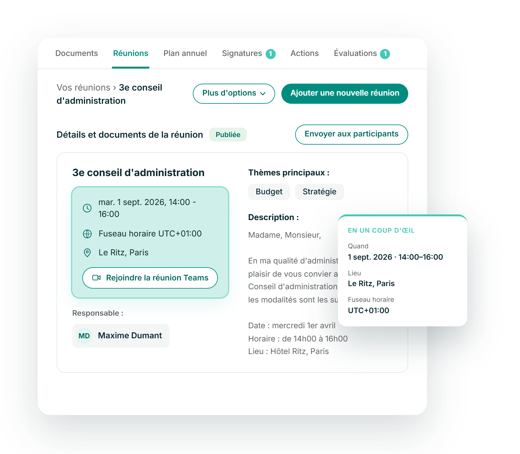 Admincontrol Board Portal ordre du jour
